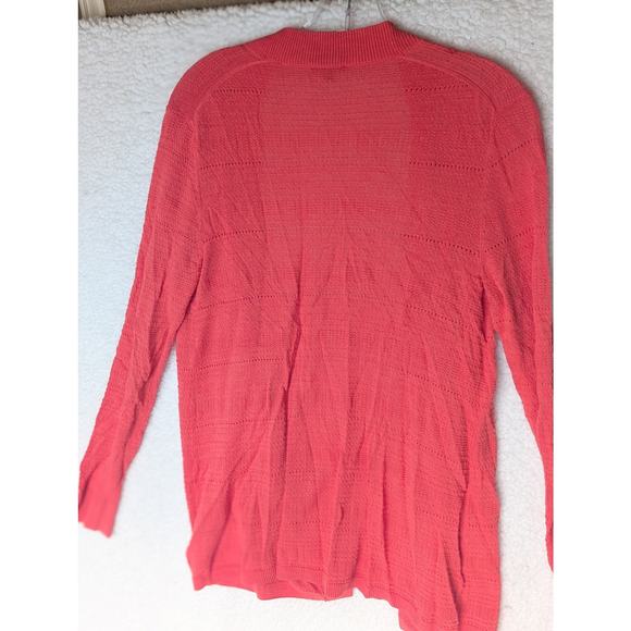 TALBOTS Small Coral Open Front Mid Length Thin Duster Cardigan - Picture 5 of 7